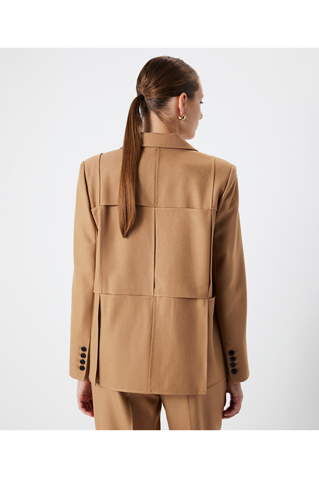 Patchwork efektli blazer - 6