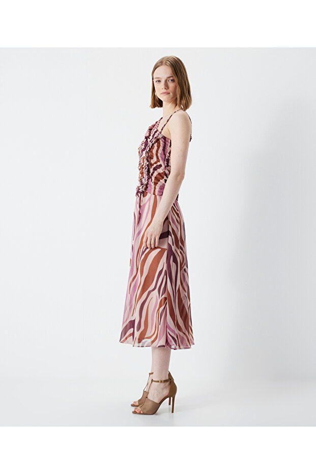 فستان ثنيات منقوش - 4