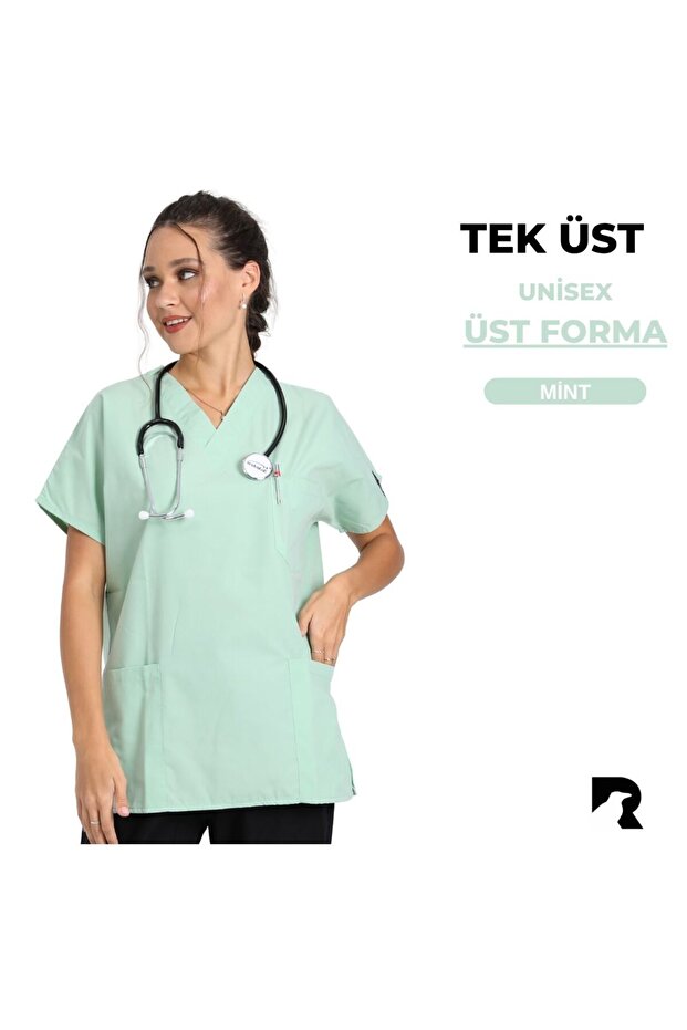 Unisex Terikoton Doctor Nurse Uniform Medical Uniform Surgical Top Thin Fabric (Top)