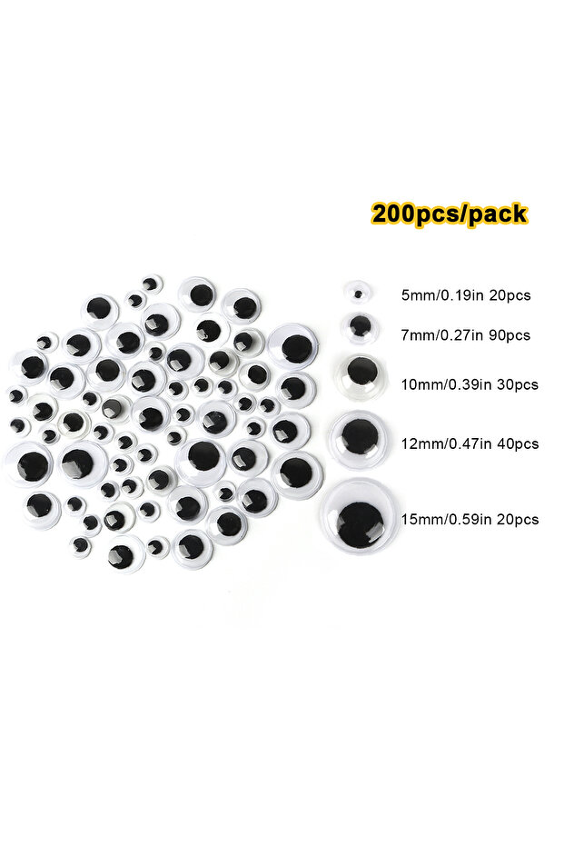 style2 100pcs/200/550pcs Self-adhesive Googly Wiggle Eyes for DIY Scrapbooking Crafts Projects DIY D
