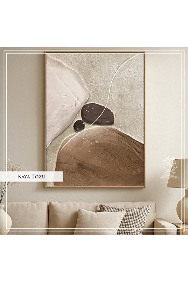 Digital Printed Metal Framed Glass Single Decorative Table - Rock Powder