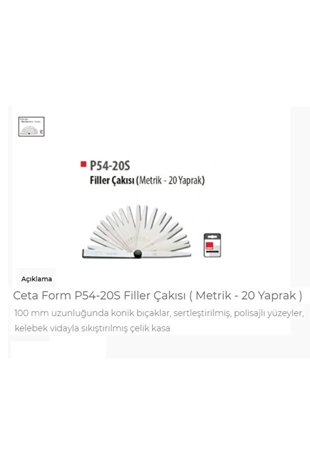 P54-20S Filler Knife Metric - 20 Sheets 461401342