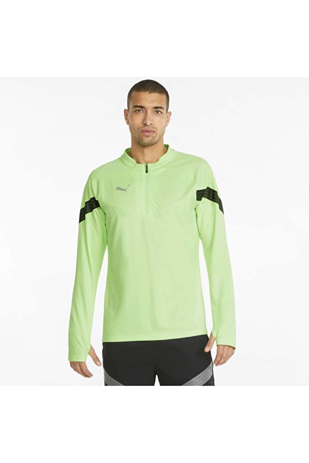 سويت شيرت رجالي بياقة دائرية باللون الأخضر من Team Final Training 1/4 Zip