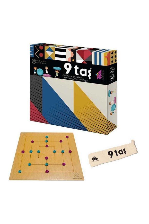 9/Dokuz Taş Ahşap Zeka ve Akıl Oyunu 5+ Yaş 2 Oyuncu - 1
