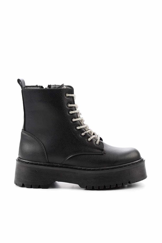 Siyah Lame Kadın Bot & Bootie K02836223009 - 3