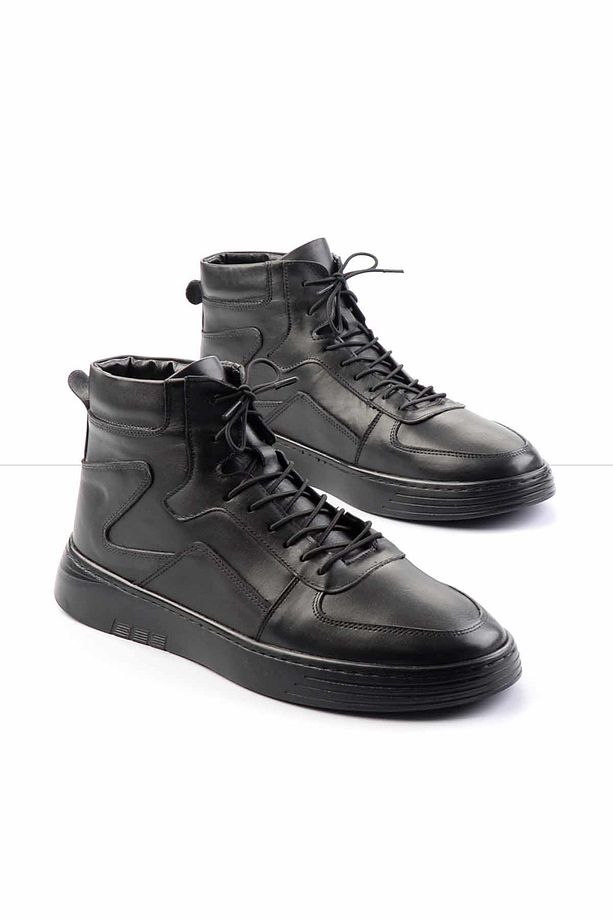 Siyah Leather Erkek Bot & Bootie E02440277841 - 2