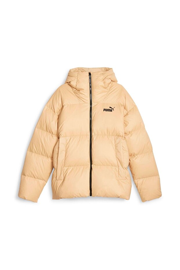 Hooded Ultra Down Puffer Erkek Bej Mont - 1