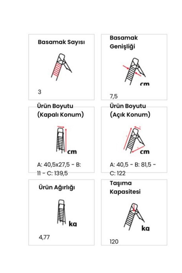 3 Basamaklı Merdiven 3 1 Basamak Merdiven - 3