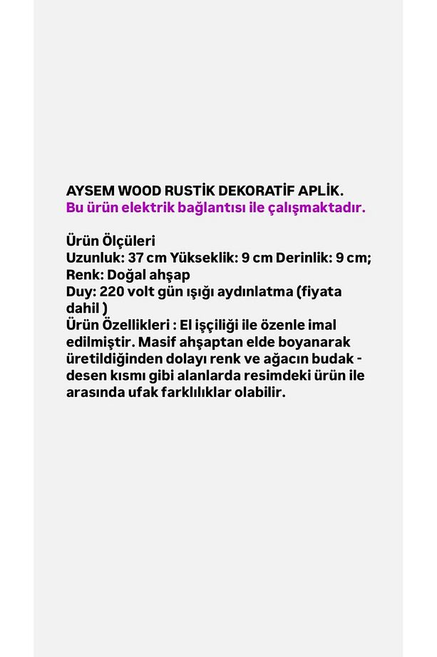 Yansıtma Tasarımlı Çift Yönlü Ahşap Salon Hol Cafe Otel Duvar Aplik Avize - 6