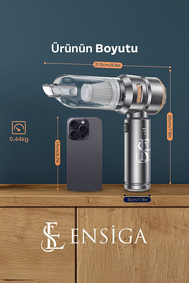 Çantalı Üflemeli Güçlü Vakum Ev Ofis Araç Süpürgesi 15000PA Güçlü El Süpürgesi Şarjlı Çok Fonksiyon - 5