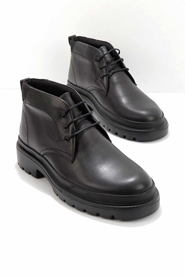 Siyah Floter Hakiki Deri Erkek Bot & Bootie E02381175640 - 2