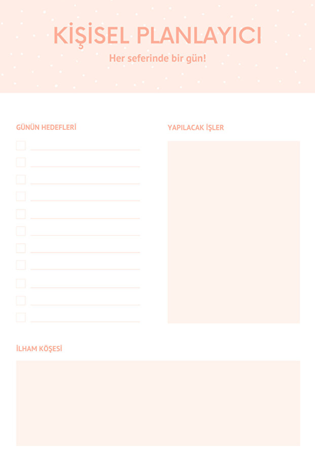 100 Sayfa Günlük Planlayıcı | Tarihsiz Ajanda (Dijital Olarak Hazırlanmış Pdf Formatlı CD) - 3