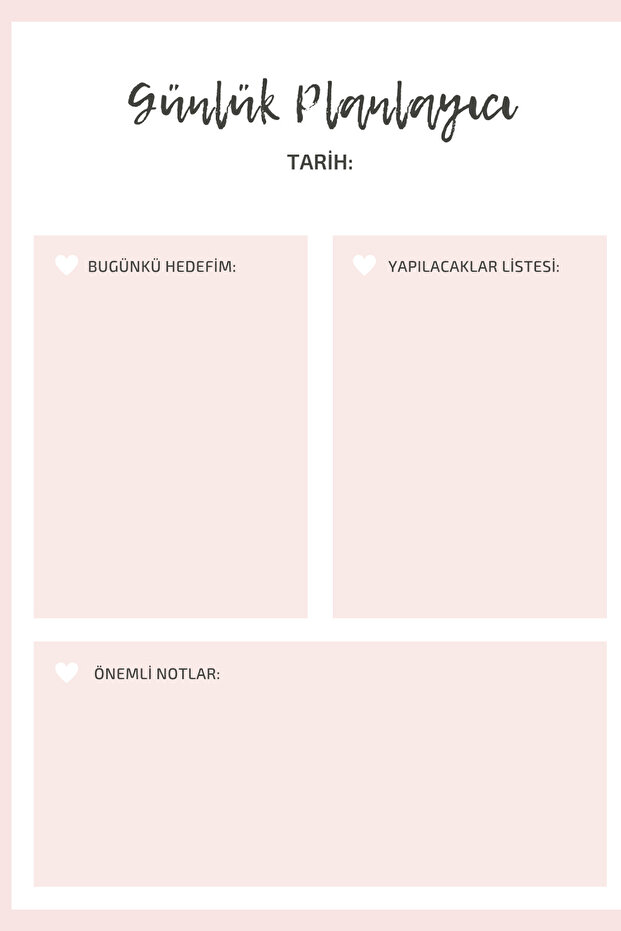 100 Sayfa Günlük Planlayıcı | Tarihsiz Ajanda (Dijital Olarak Hazırlanmış Pdf Formatlı CD) - 4