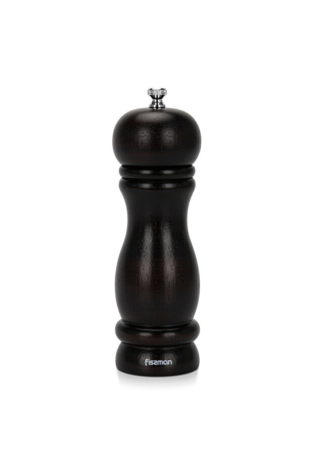 Pepper Mill Rubber Wood Body With S/s Grinder 16.5cm, For Peppercorns And Dry Spices