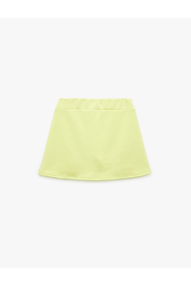 Yüksek Bel Modal Karışımlı Yırtmaçlı Mini Spor Şort Etek - 4