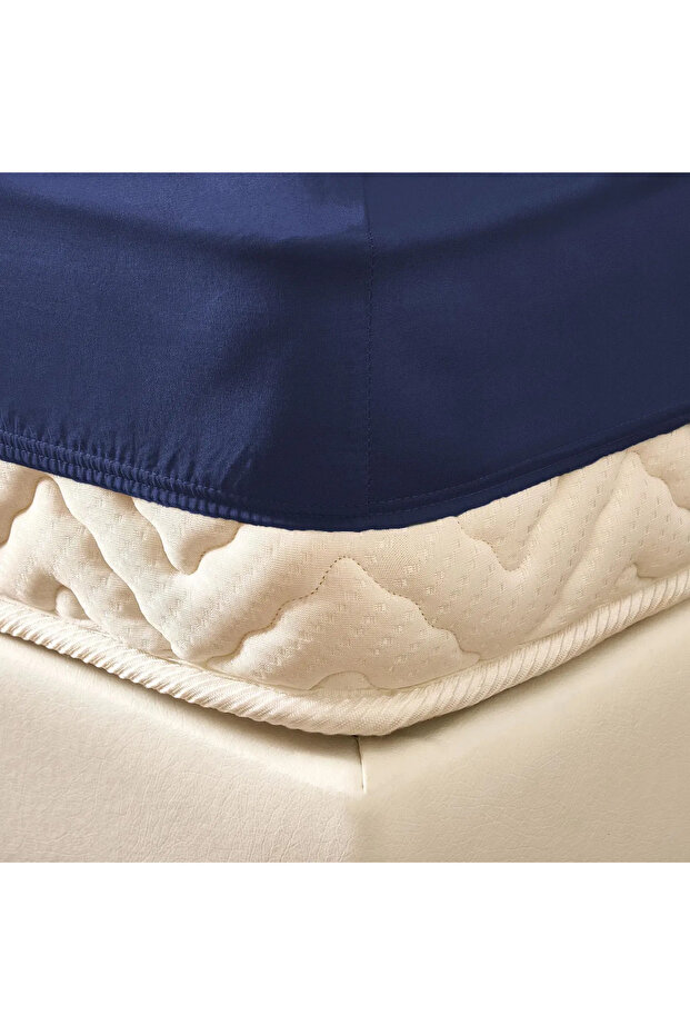 Soft Basic Single Fitted Sheet - Navy Blue - 100X200 cm - 2
