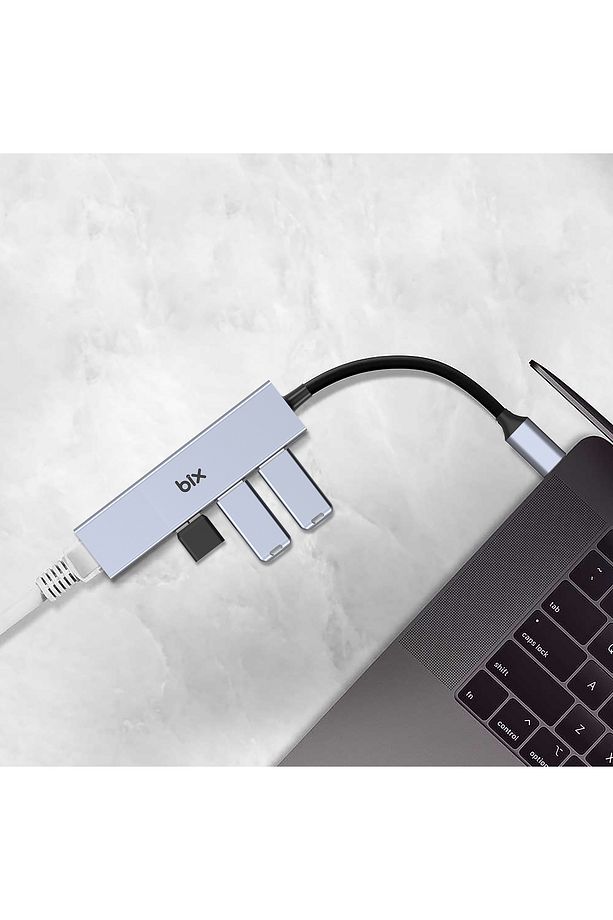 Type-c Usb 3.0 Gigabit Ethernet Ve 3 Portlu Usb Çoklayıcı Hub - 4