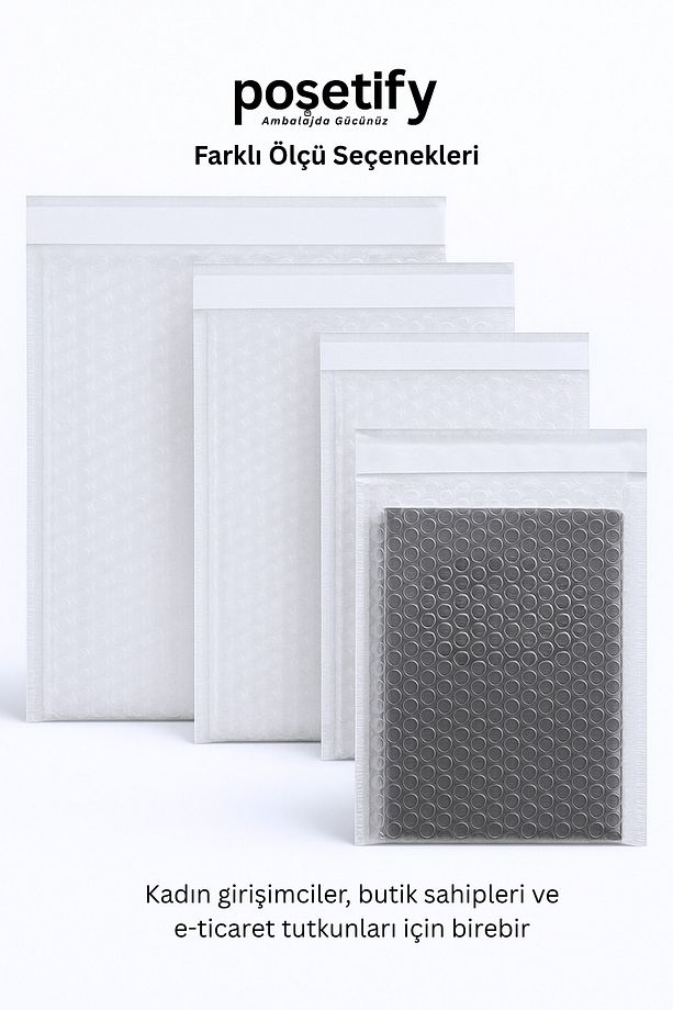 Balonlu Şeffaf Kargo Poşeti 15X20+5 cm | 80 gr Bantlı Patpatlı Kargo Poşeti | 5’li E-Ticaret Poşeti - 6