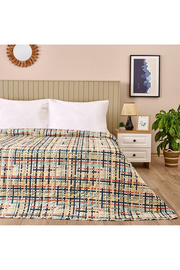 Soft Ela Tek Kişilik Yatak Örtüsü - Renkli - 160x230 cm - 1