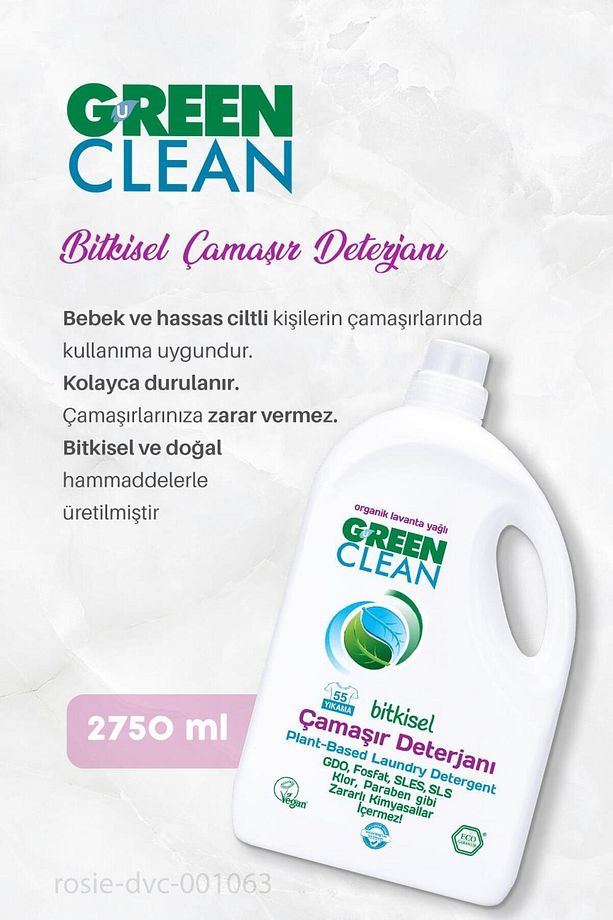 Bitkisel Sıvı Çamaşır Deterjanı 2750 Ml, Çamaşır Yumuşatıcısı 5 Lt Ve Rosıe - 2