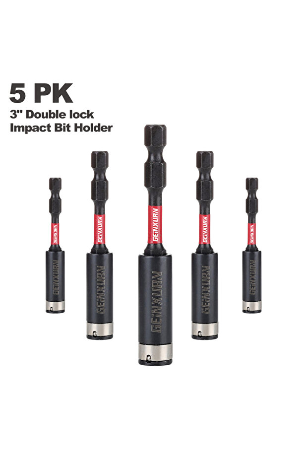 3Inches 5PCS Geinxurn 3Inches Impact Magnetic Screwdriver Bit Holders, S2 Alloy Steel Hex Shank Exte