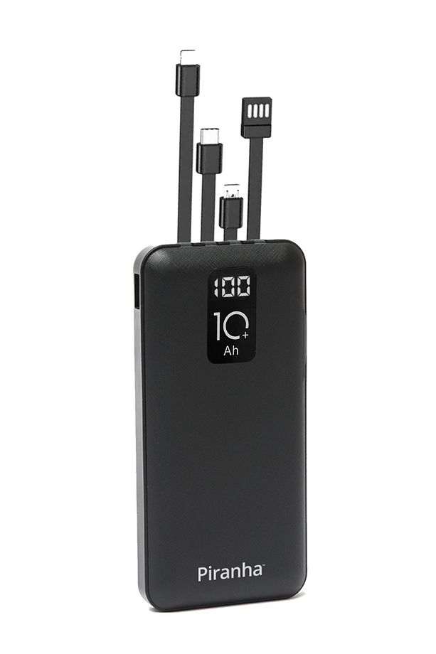 9030 LCD Göstergeli 10.000mAh Powerbank Hızlı Şarj / Type-C-USB-iOS Lightning-Micro USB Çoklu Kablo - 4