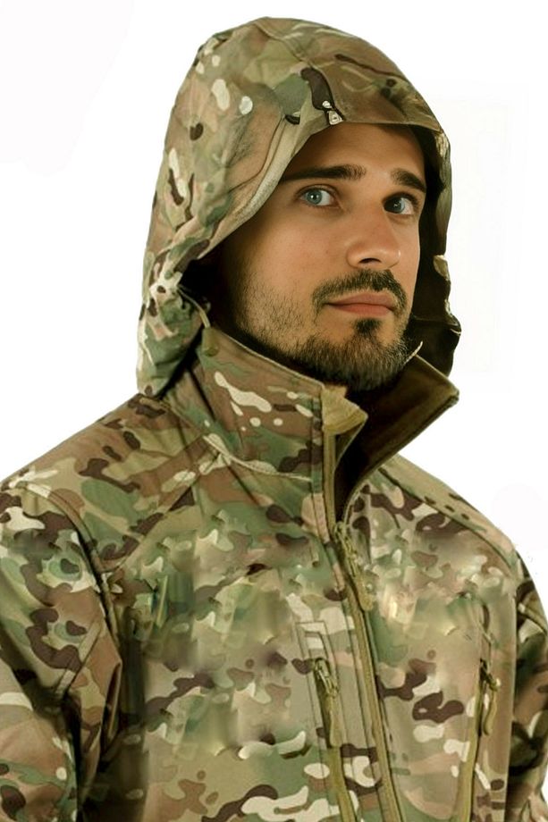 Taktik Çok Cepli Polar Astarlı Suya Dayanıklı Avcı Outdoor Softshell Mont - 2