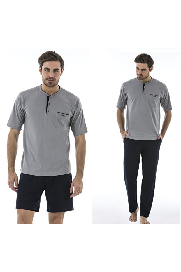 Men's Gray Groom Cot 3-Piece Jersey Pajama Set