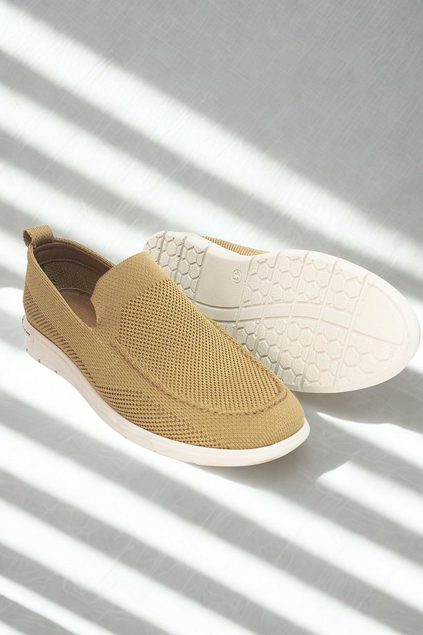 Triko Erkek Casual Günlük Ayakkabı – Rahat, Hafif Ve Şık Slip-on Model Kum Rengi - 2