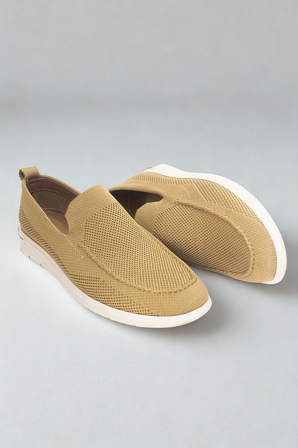 Triko Erkek Casual Günlük Ayakkabı – Rahat, Hafif Ve Şık Slip-on Model Kum Rengi - 4