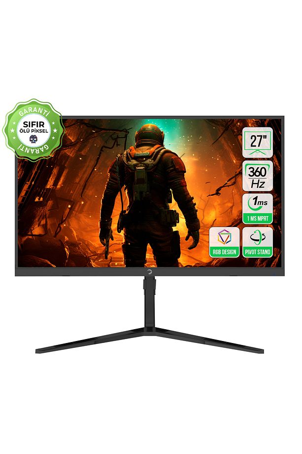 Rapid 27'' 1ms 360hz Flat Fast Ips Fhd Rgb Pivot Speaker Gaming Monitör (sıfır Ölü Piksel - 1