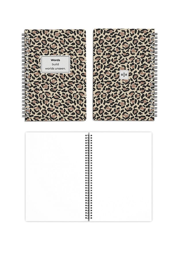 A5 Spiralli Not Defteri 4’lü Set – 1 Çizgili, 3 Boş Yapraklı, 60 Sayfa, Leopar Temalı - 2