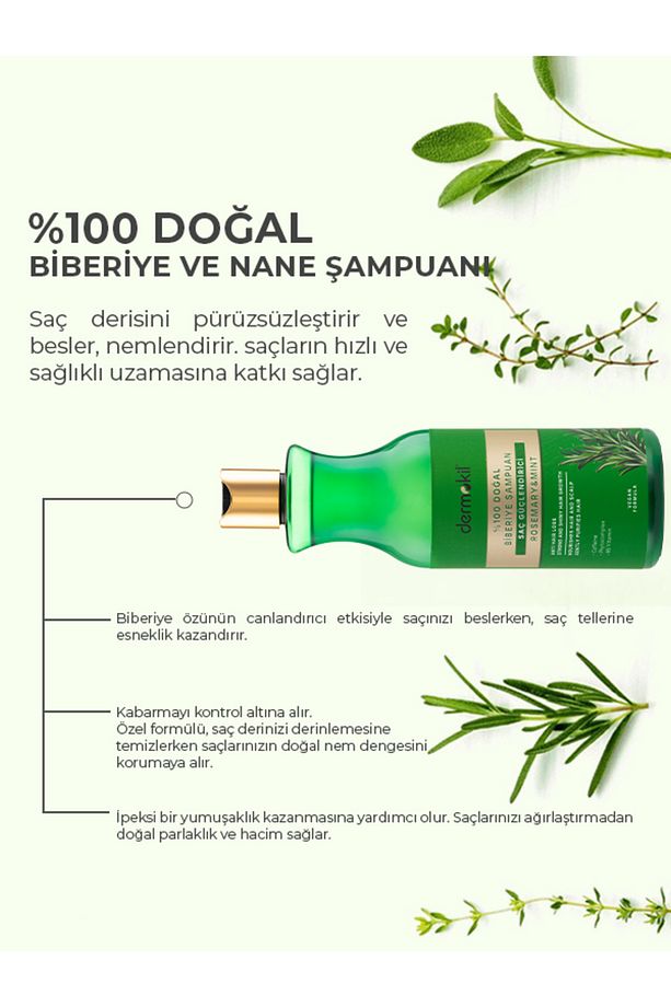 %100 Doğal Biberiye Saç Güçlendirici Şampuan 400 ml - 4