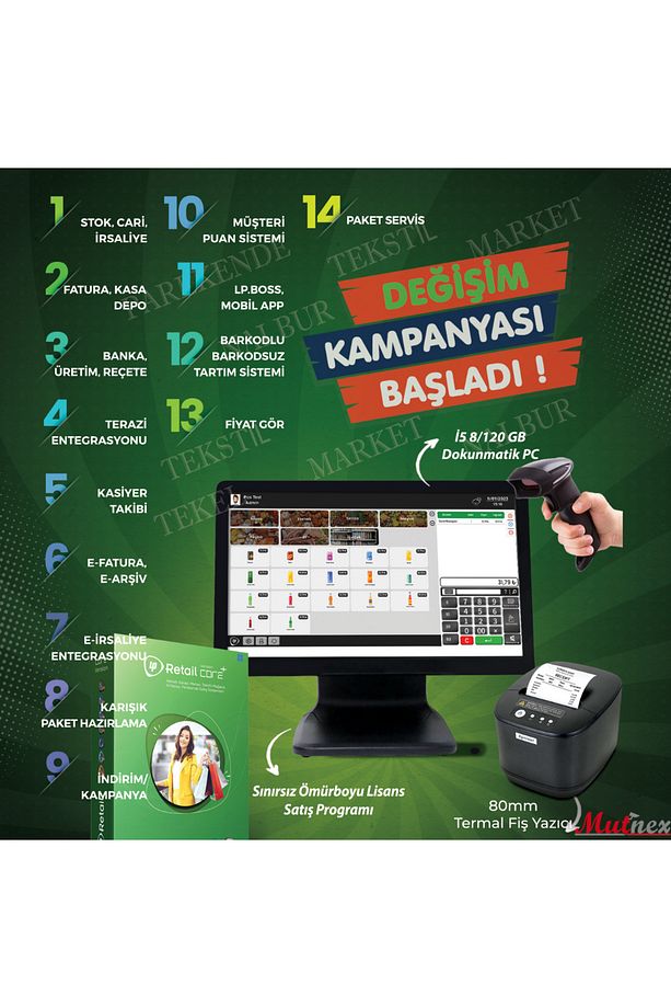 Lp Retail Market / Tekstil / Kırtasiye Adisyon Ve Satış Takip Sistemi - Kullanıma Hazır Set - 1
