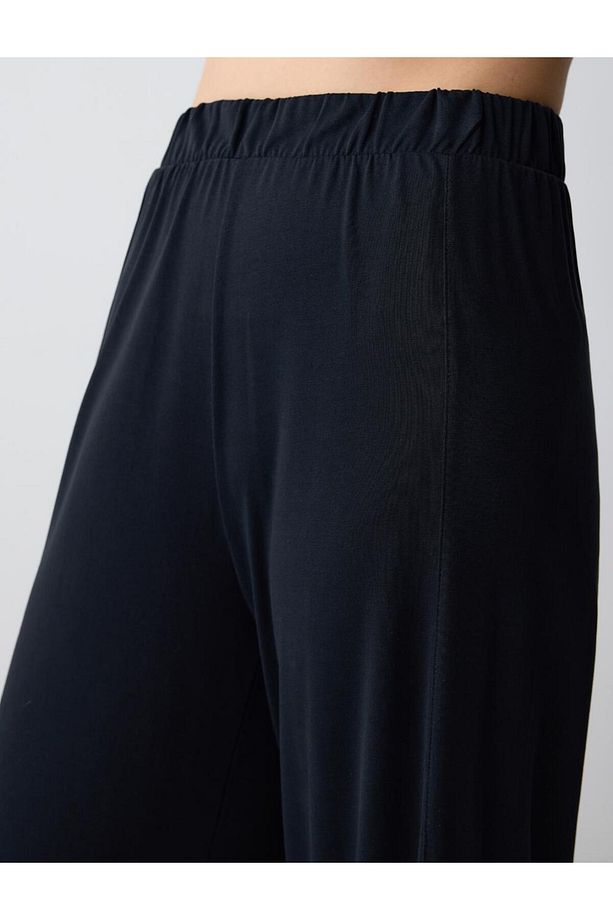 Siyah Loose  Örme Pantolon - 5