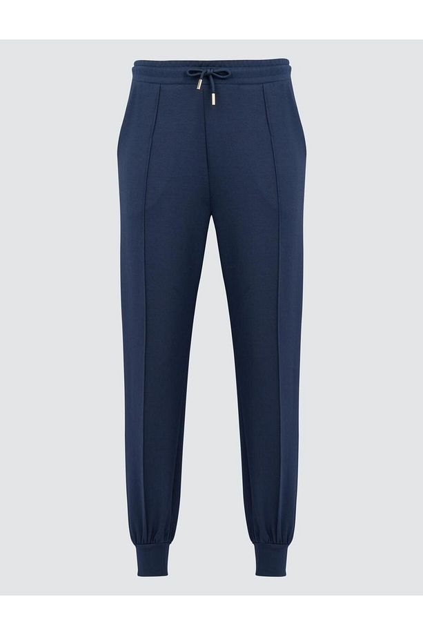 Lacivert Yüksek Bel Dar Paça Cepli Jogger Pantolon - 7
