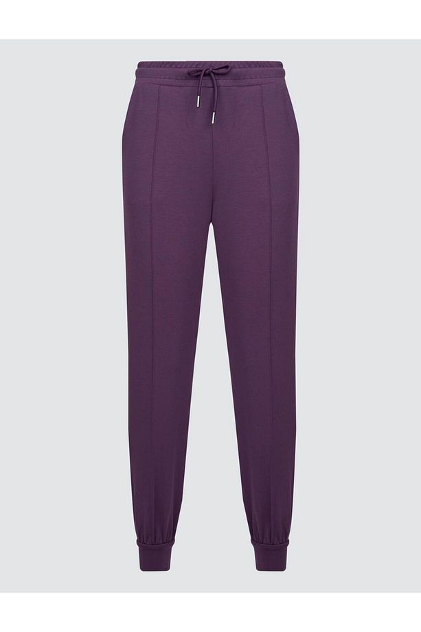 Mor Yüksek Bel Dar Paça Cepli Jogger Pantolon - 7