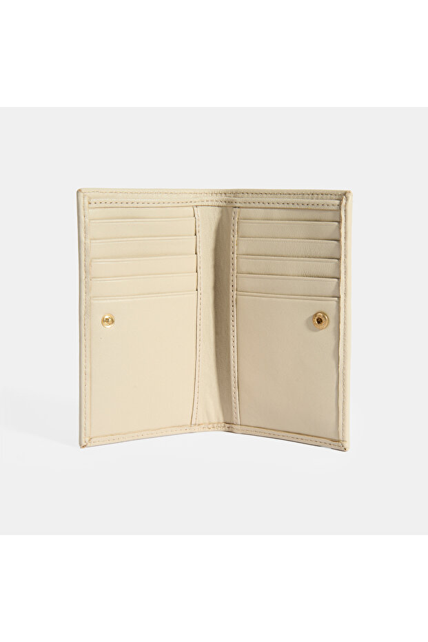 Kadın Bej Deri Cüzdan - 5