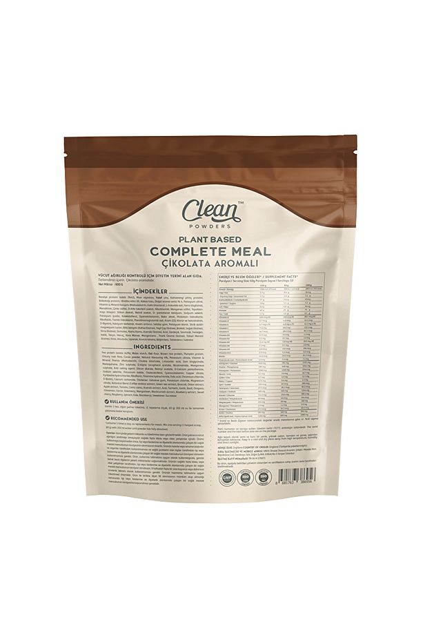 Bitkisel Öğün Tozu (PLANT BASED COMPLETE MEAL) 600 gr - Çikolata - 4