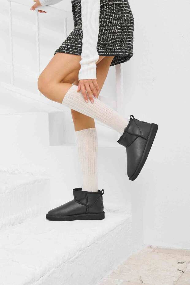 Hakiki Deri Kadın Mini Bot 191131 - 4