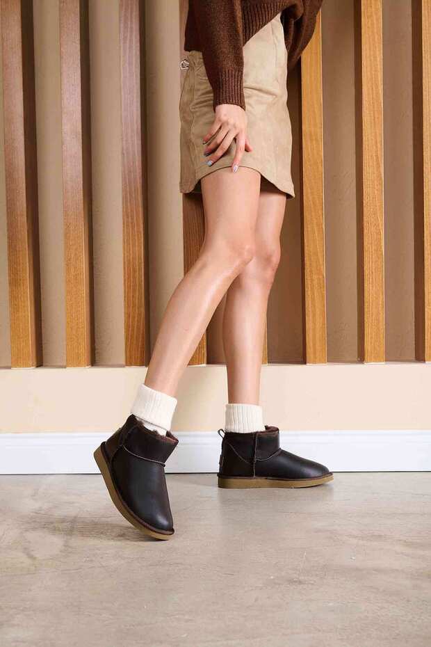 Hakiki Deri Kadın Mini Bot 191131 - 6