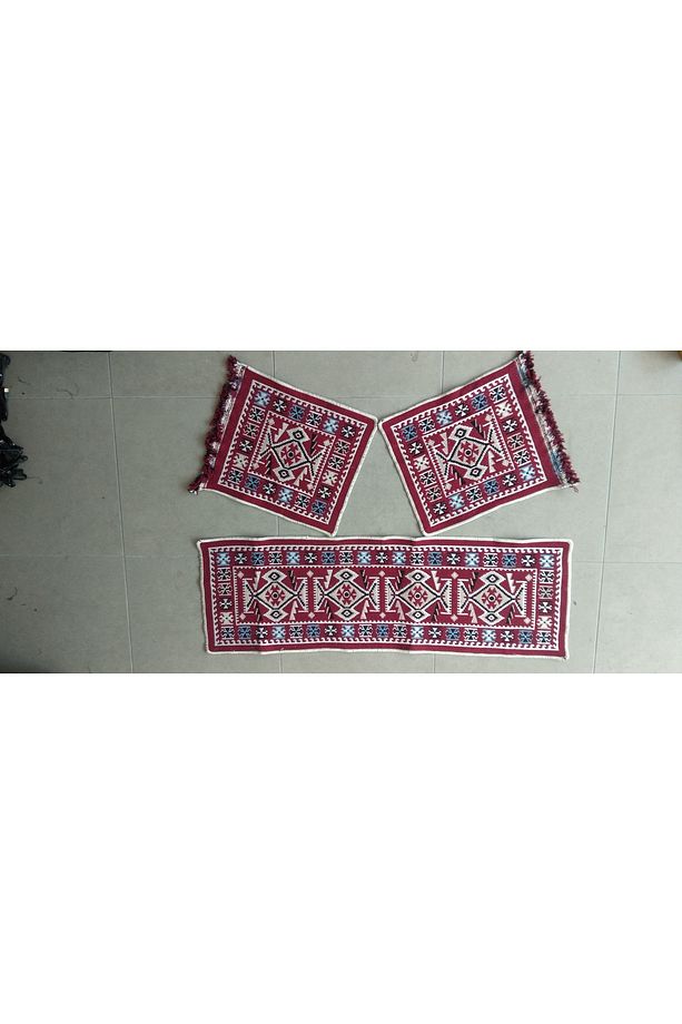 Oto Koltuk Kılıfı (çift Taraflı )yıkanabilir Araba Takımı Kilim (BORDO) - 3