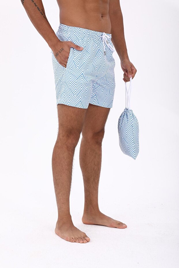 Bel Lastikli Bodrum Deniz Şortu - 3