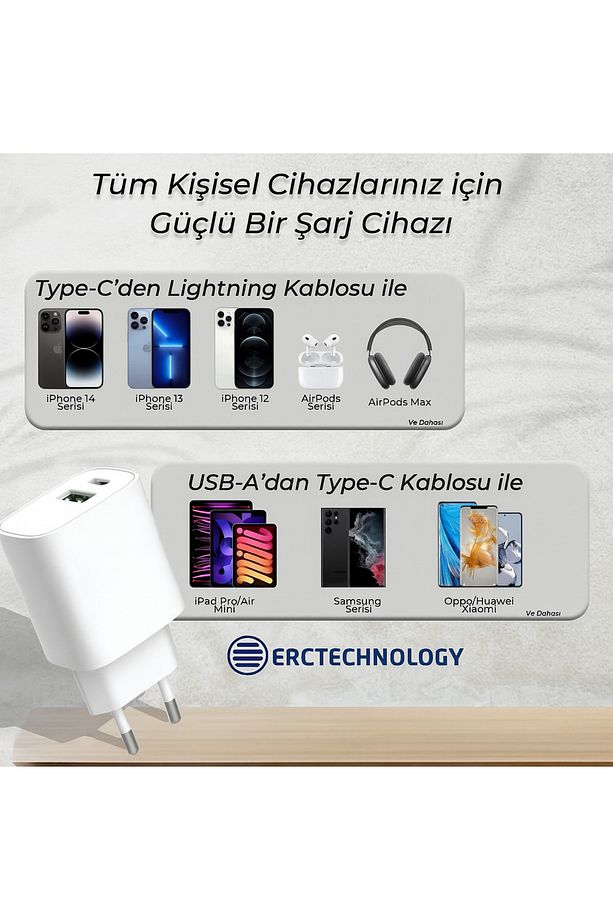 50W 3.0A QUİCK ŞARJ ADAPTÖRÜ HIZLI ŞARJ DESTEKLİ ÇİFT ÇIKIŞ USB TYPCE - 7