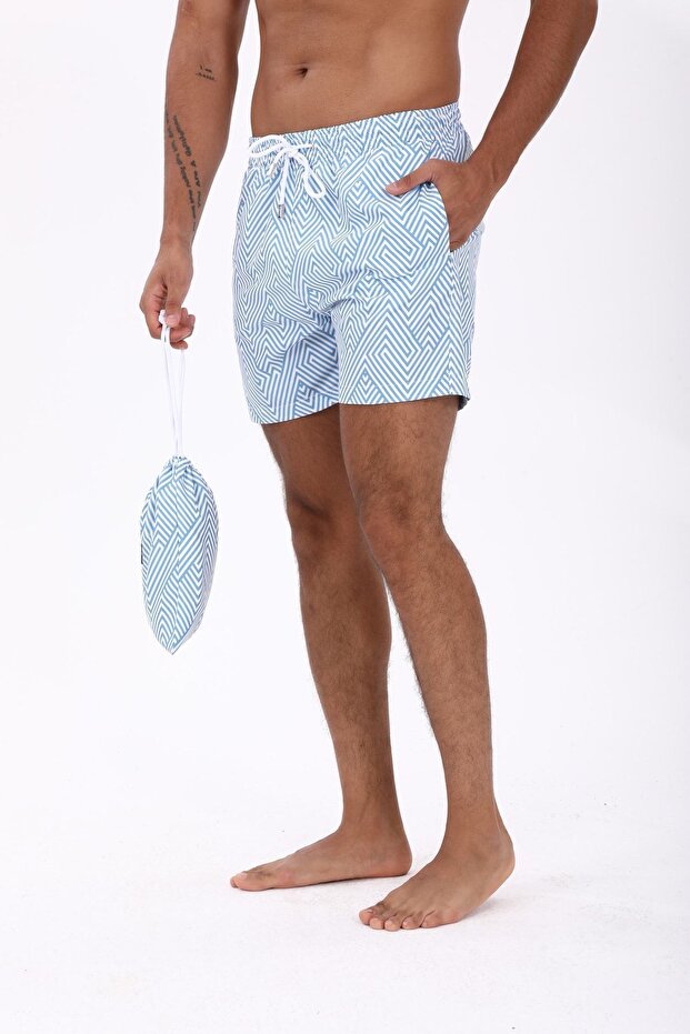 Bel Lastikli Bodrum Deniz Şortu - 4