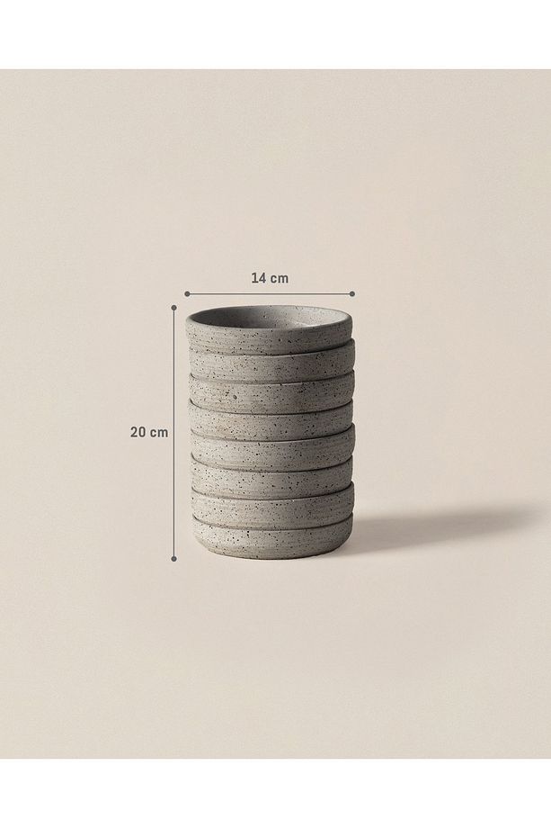 Ella Saksı - Soft Gri - 14 cm - 5