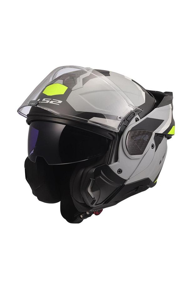 Advant 2 Triple Mat Gri-siyah-neon Sarı Çene Açılır Kask - 8