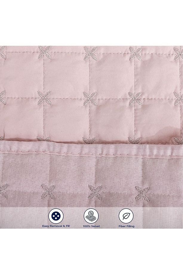 Kaliteli Kapitone Çift Kişilik Yatak Örtüsü Seti ( Pembe ) - 8