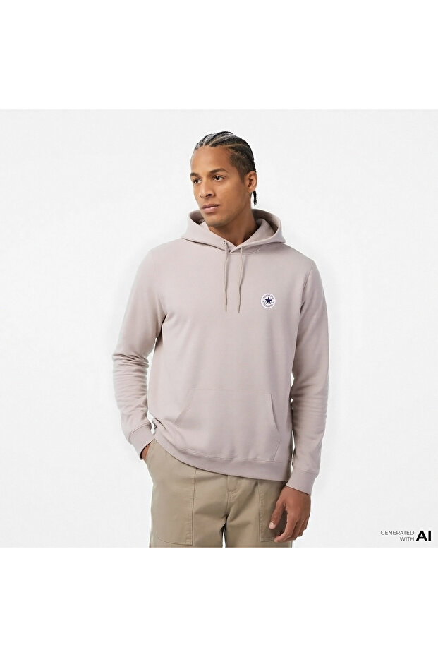 Chuck Patch Erkek Bej Kapüşonlu Sweatshirt - 1