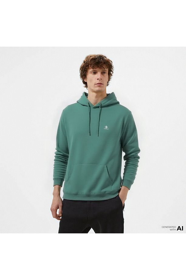 Go-to Embroidered Star Chevron Standard-fit Pullover Unisex Yeşil Sweatshirt - 1